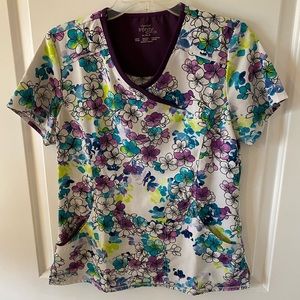 Infinity flowered scrub top
